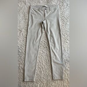 Women’s Abercrombie And Fitch Suede Off White Skinny Ankle Zip Pants Size 28